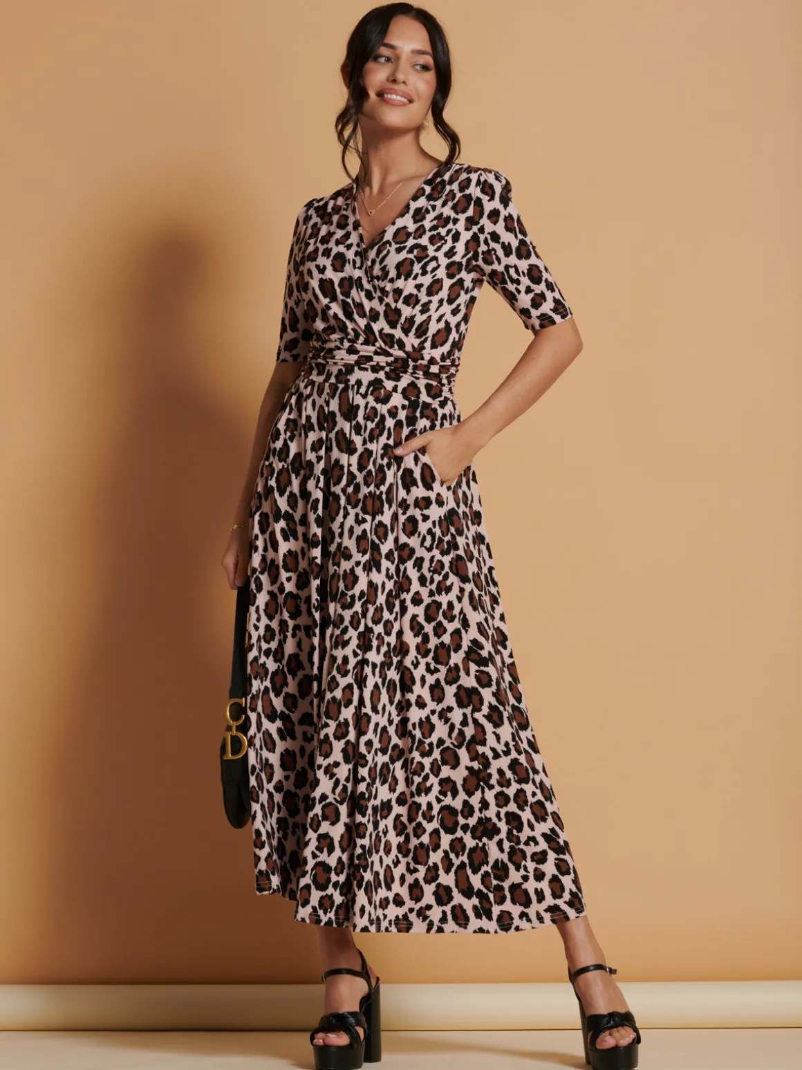 Josie Animal Print Dress, Light Pink