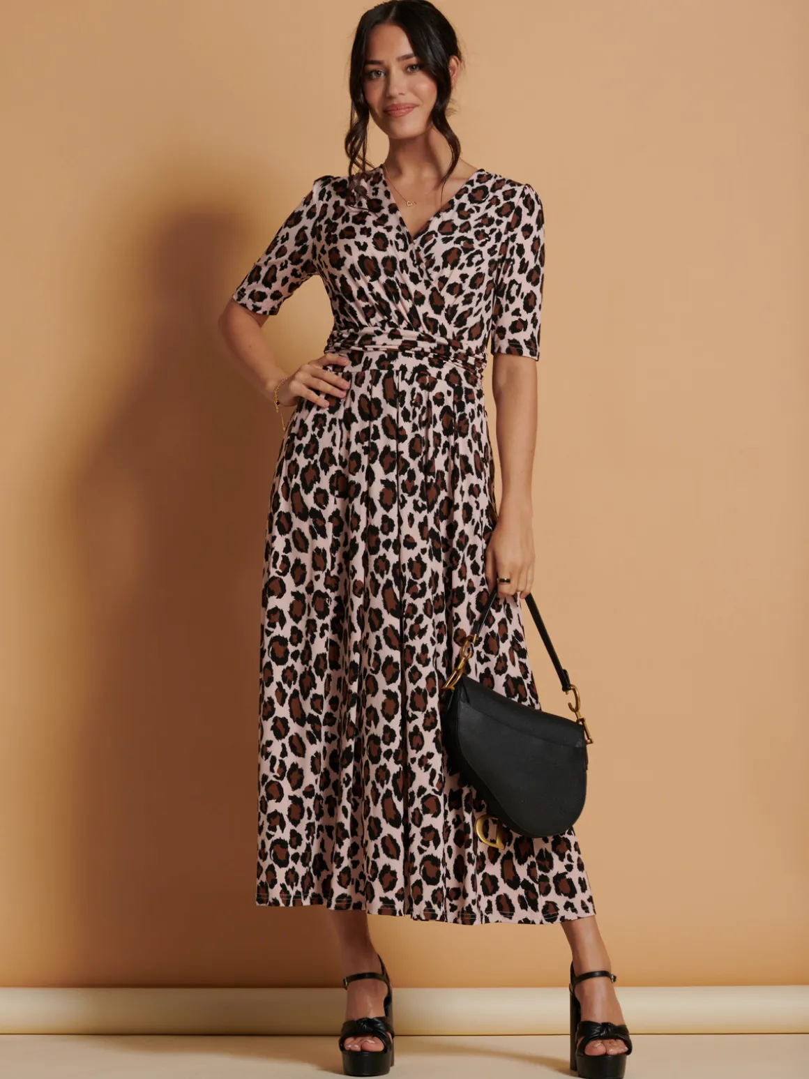 Josie Animal Print Dress, Light Pink
