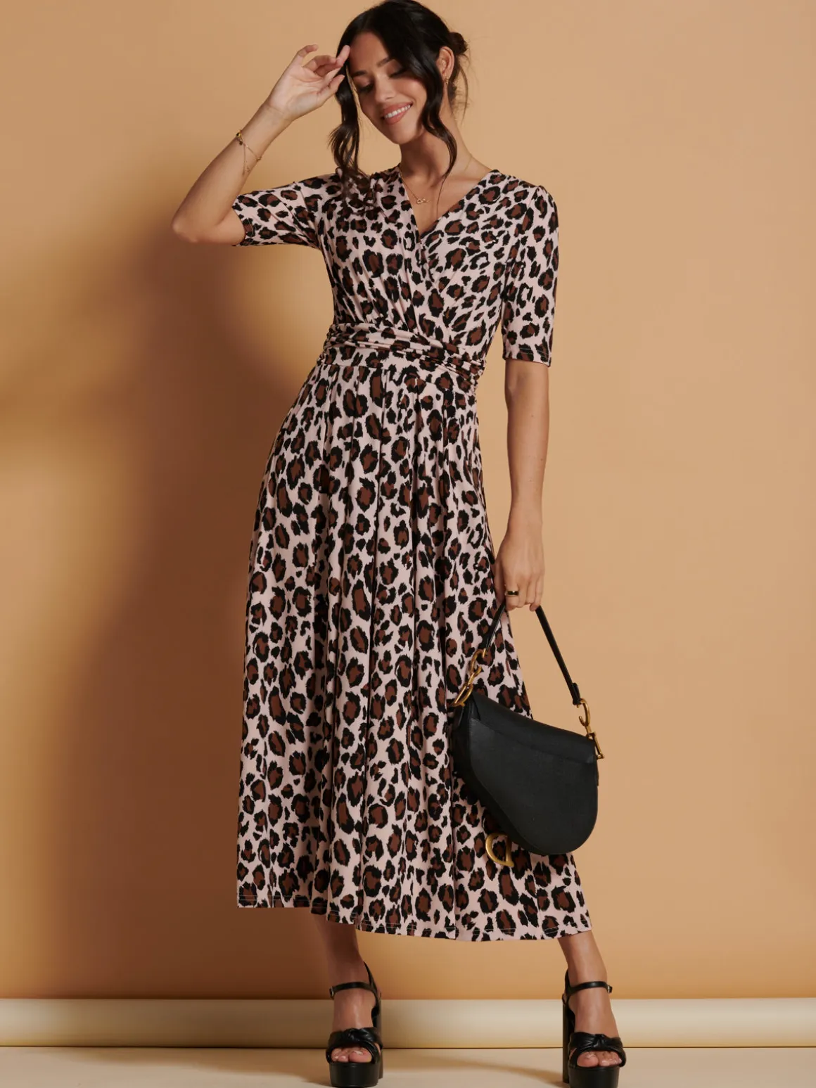 Josie Animal Print Dress, Light Pink