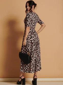 Josie Animal Print Dress, Light Pink