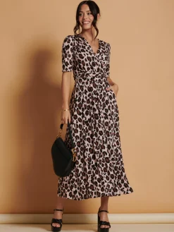 Josie Animal Print Dress, Light Pink