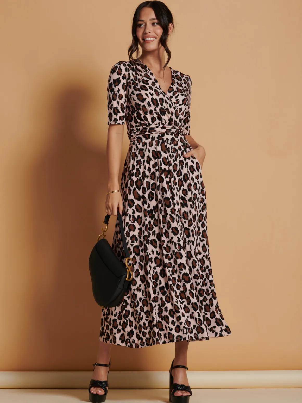Josie Animal Print Dress, Light Pink