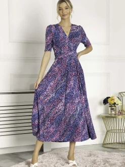 Josie Animal Print Maxi Dress, Blue Multi
