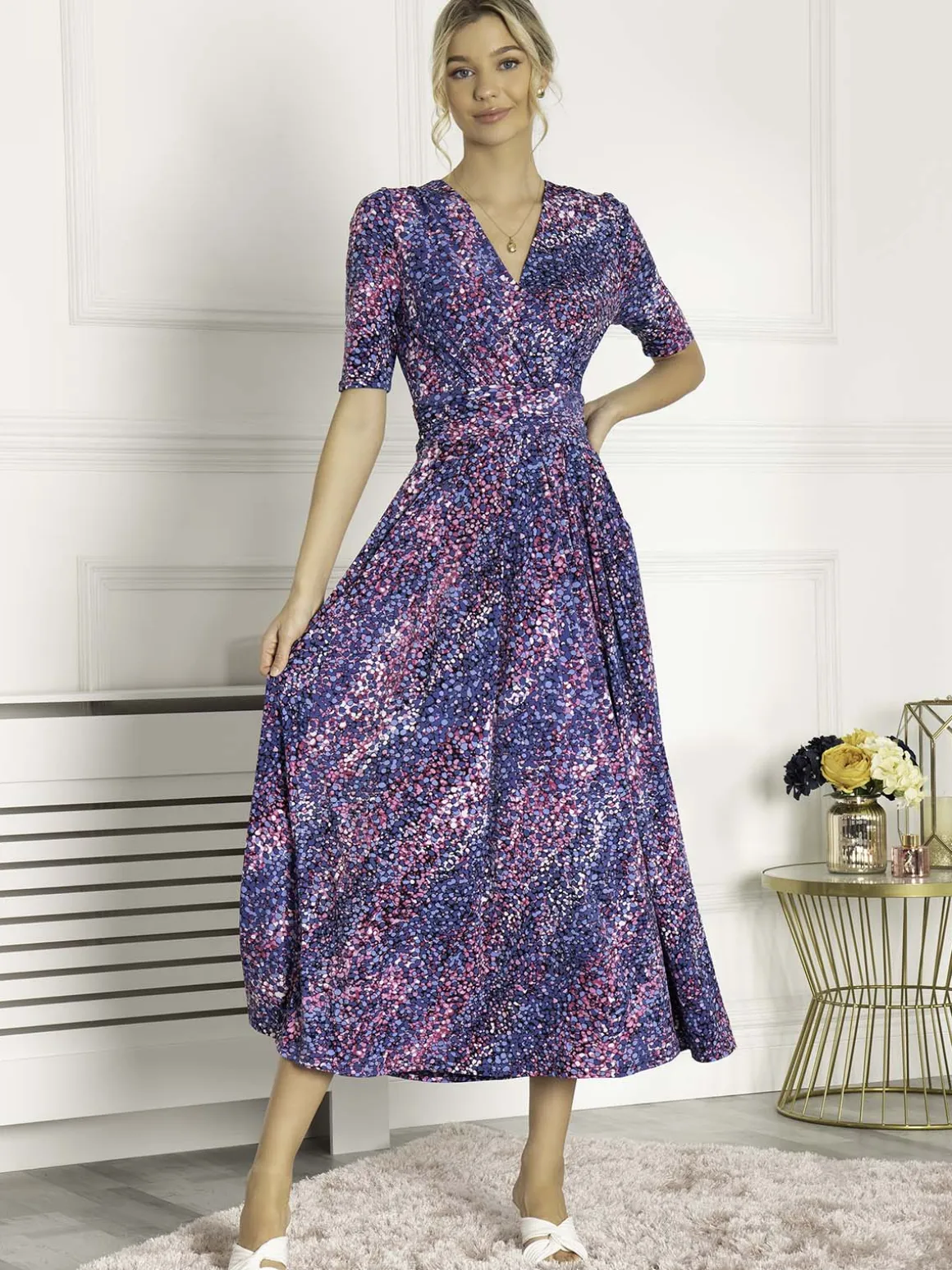 Josie Animal Print Maxi Dress, Blue Multi