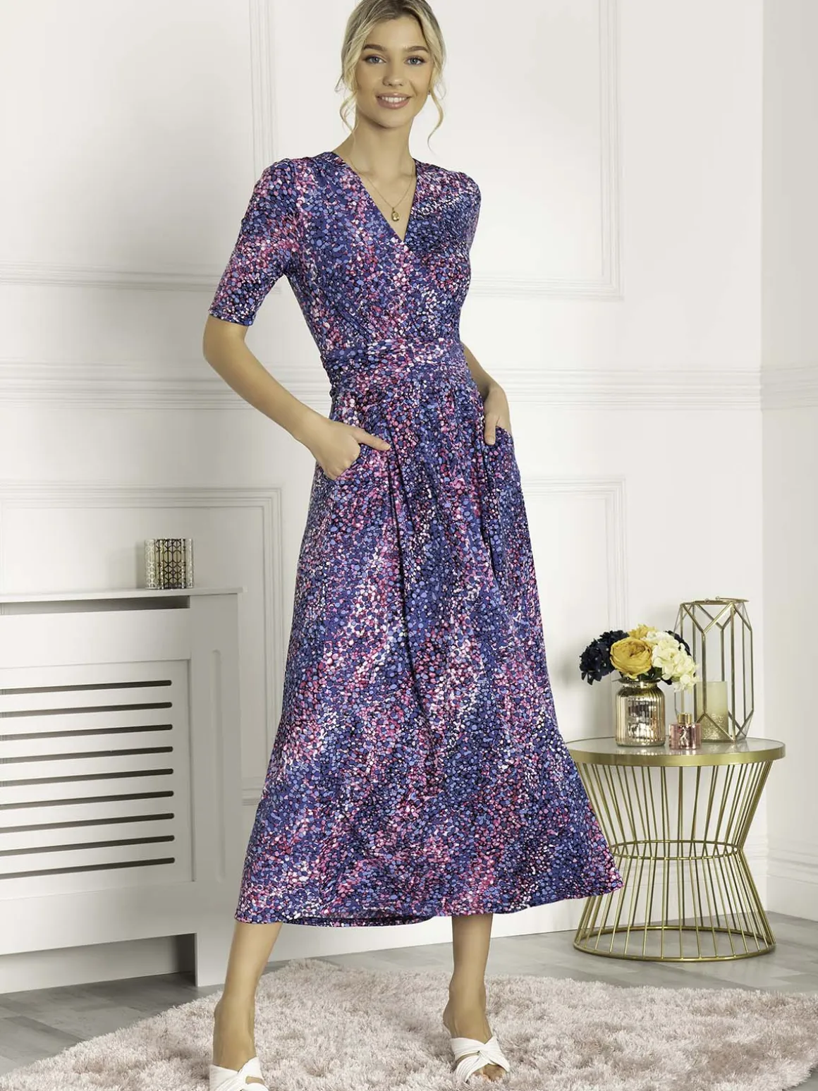 Josie Animal Print Maxi Dress, Blue Multi