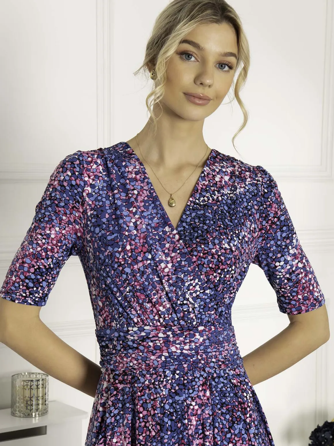 Josie Animal Print Maxi Dress, Blue Multi