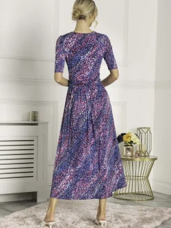 Josie Animal Print Maxi Dress, Blue Multi
