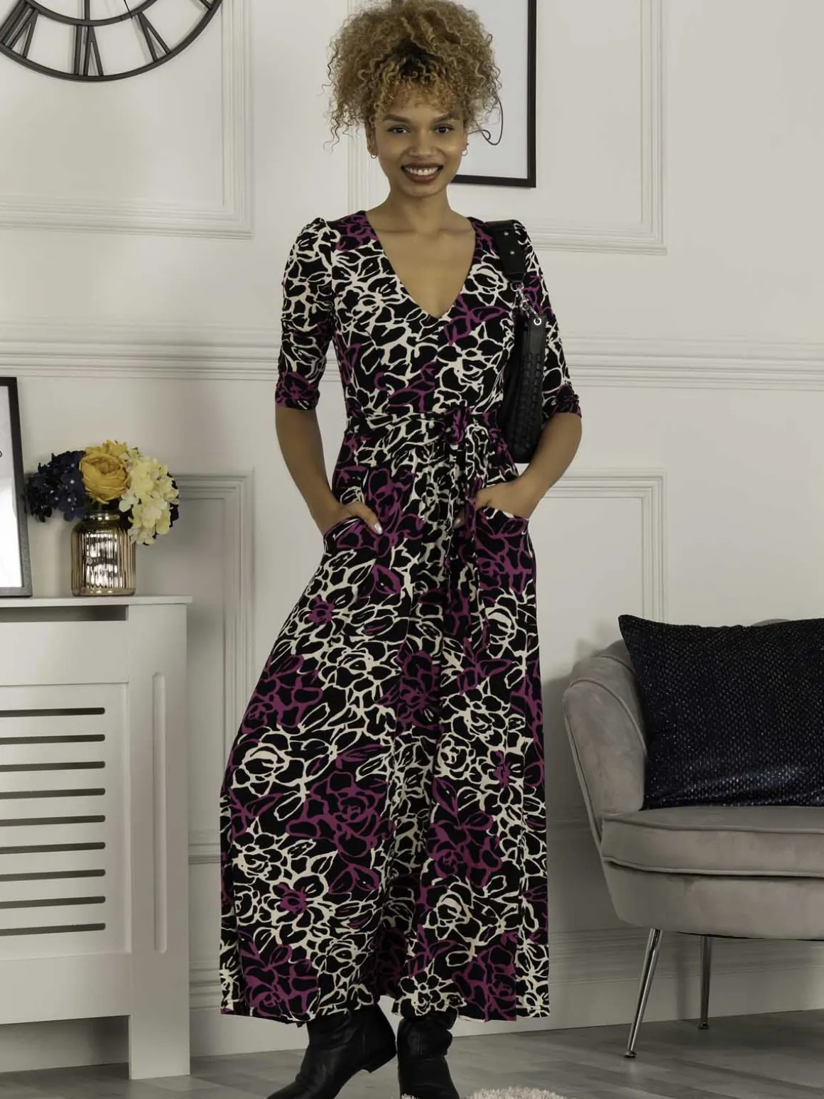 Kamiyah Viscose Maxi Dress, Floral Multi