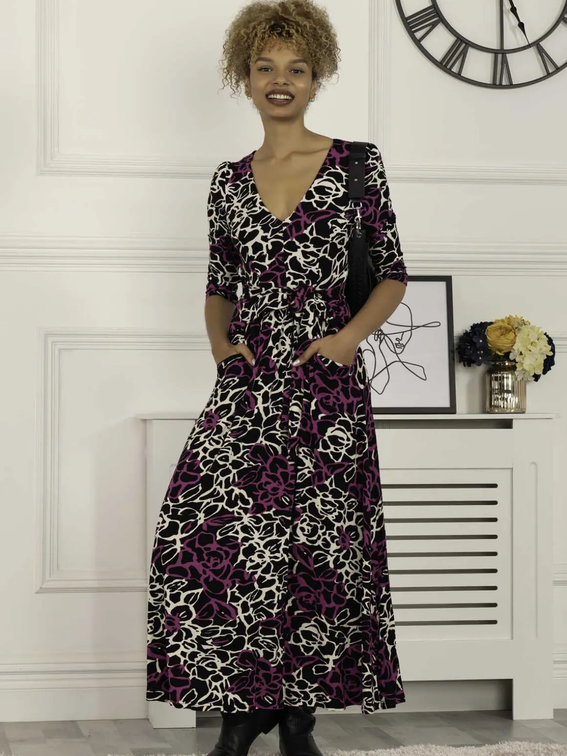 Kamiyah Viscose Maxi Dress, Floral Multi