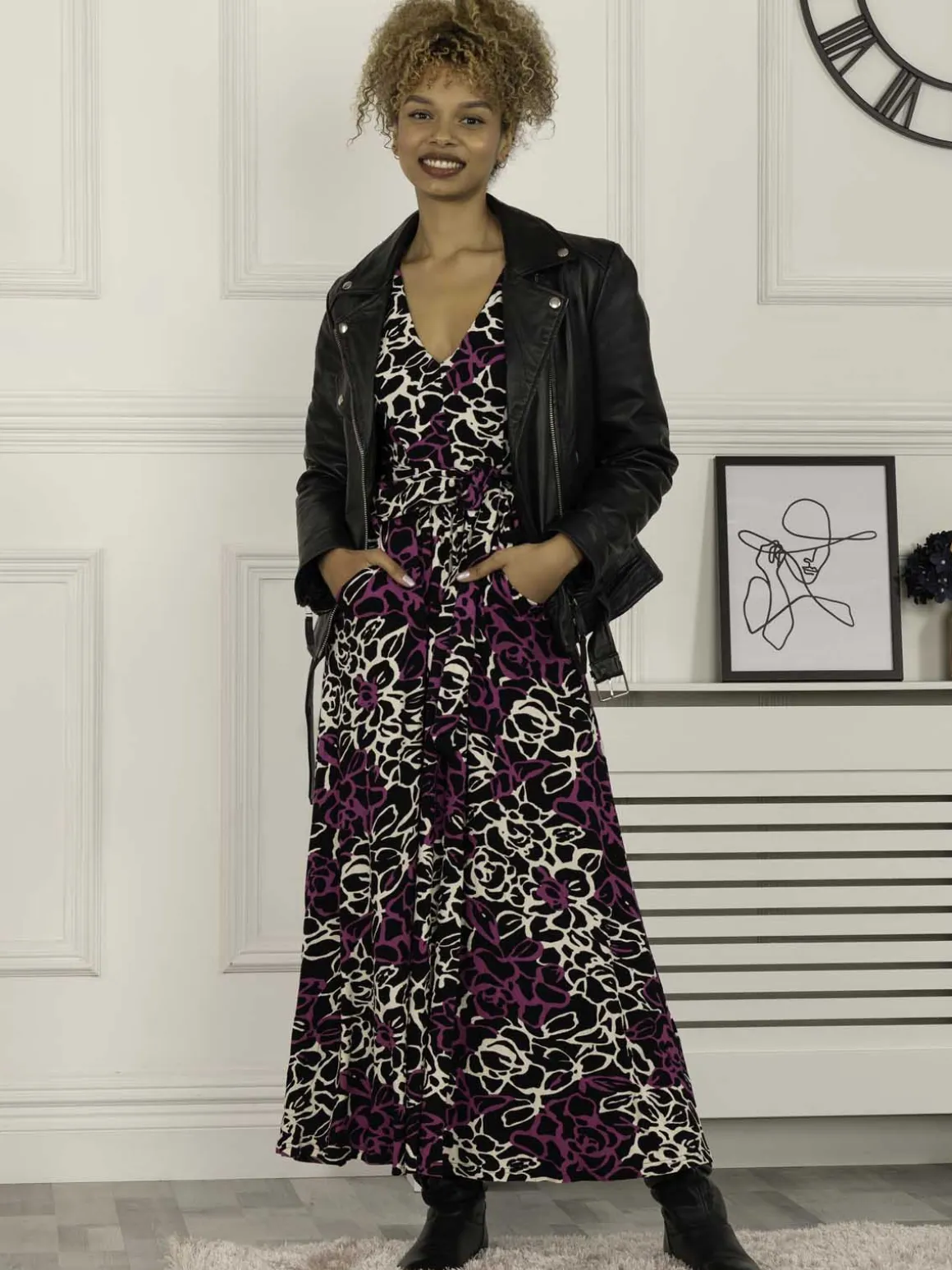 Kamiyah Viscose Maxi Dress, Floral Multi