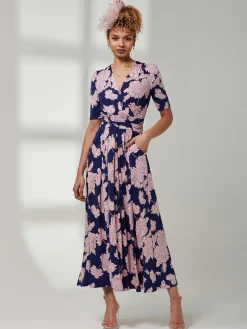Kenzie Half Sleeve Jersey Maxi Dress, Floral Abstract