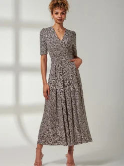 Kenzie Half Sleeve Jersey Maxi Dress, Neutral Animal