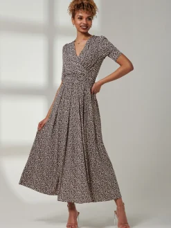 Kenzie Half Sleeve Jersey Maxi Dress, Neutral Animal