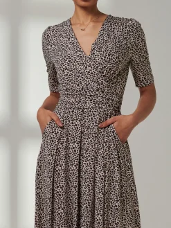 Kenzie Half Sleeve Jersey Maxi Dress, Neutral Animal