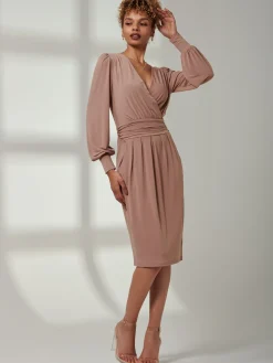 Kinslee Long Sleeve Pegged Dress, Dusty Pink