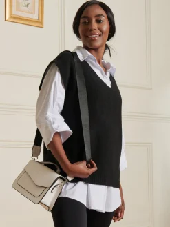 Knitted V-Neck Jumper Vest, Black