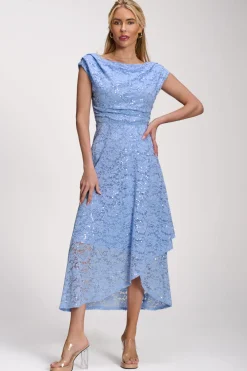 Lace Sequin Embellished Midi Dress, Blue