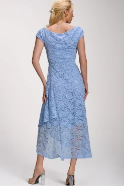 Lace Sequin Embellished Midi Dress, Blue