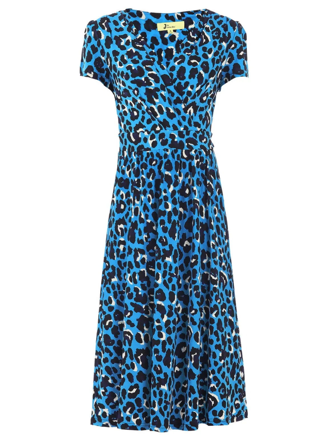 Leopard Print Fit and Flare Dress, Blue Animal