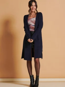 Longline Soft Knitted Cardigan, Blue
