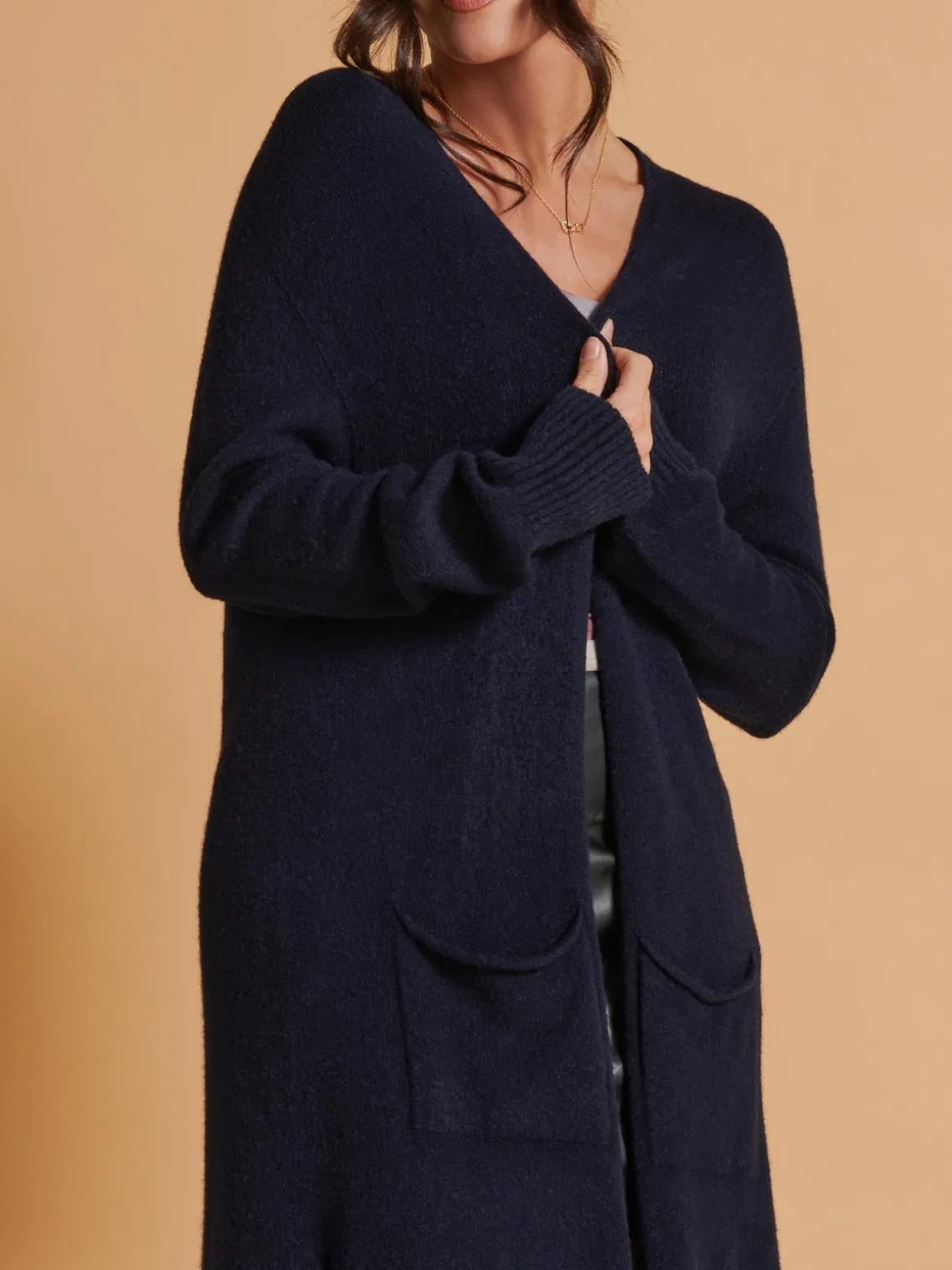 Longline Soft Knitted Cardigan, Blue