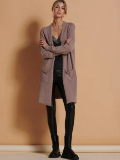 Longline Soft Knitted Cardigan, Mocha