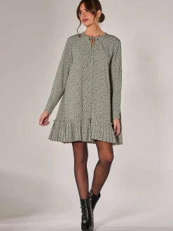 Long Sleeve Shirt Dress, Khaki Spot