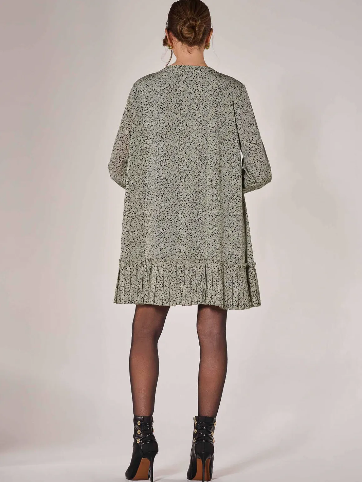 Long Sleeve Shirt Dress, Khaki Spot