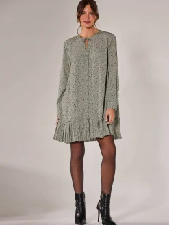 Long Sleeve Shirt Dress, Khaki Spot