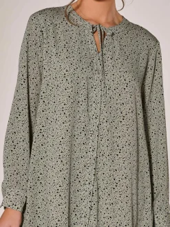 Long Sleeve Shirt Dress, Khaki Spot