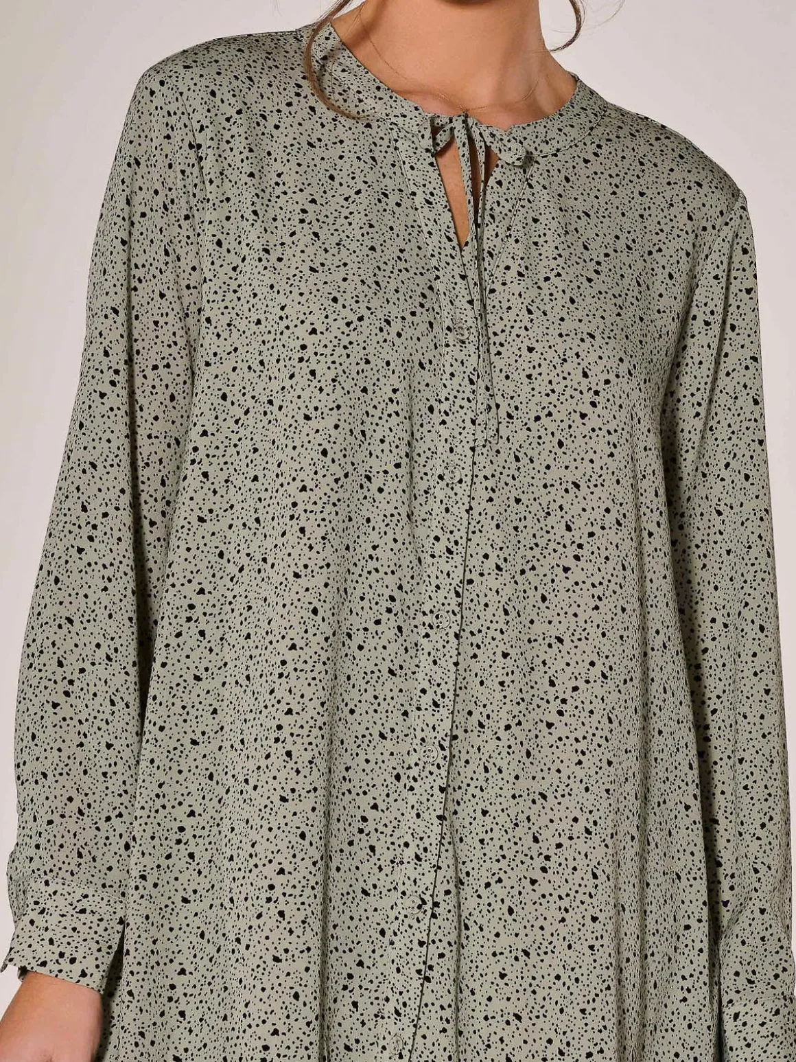 Long Sleeve Shirt Dress, Khaki Spot