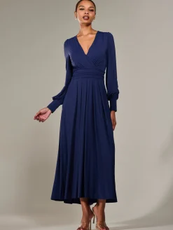 Long Sleeve Super Soft Jersey Maxi Dress, Navy