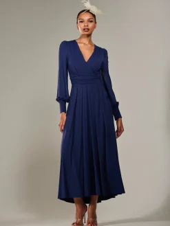 Long Sleeve Super Soft Jersey Maxi Dress, Navy