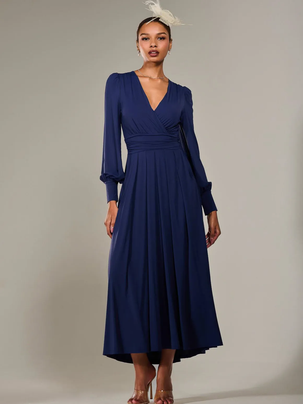 Long Sleeve Super Soft Jersey Maxi Dress, Navy