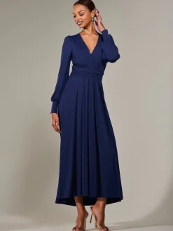 Long Sleeve Super Soft Jersey Maxi Dress, Navy