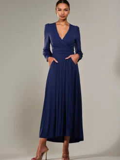 Long Sleeve Super Soft Jersey Maxi Dress, Navy