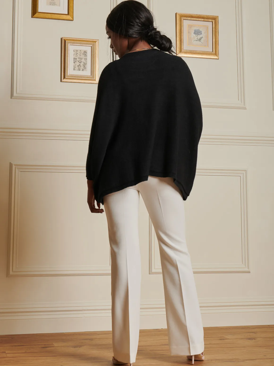 Loose Fit Batwing Knitted Cardigan, Black
