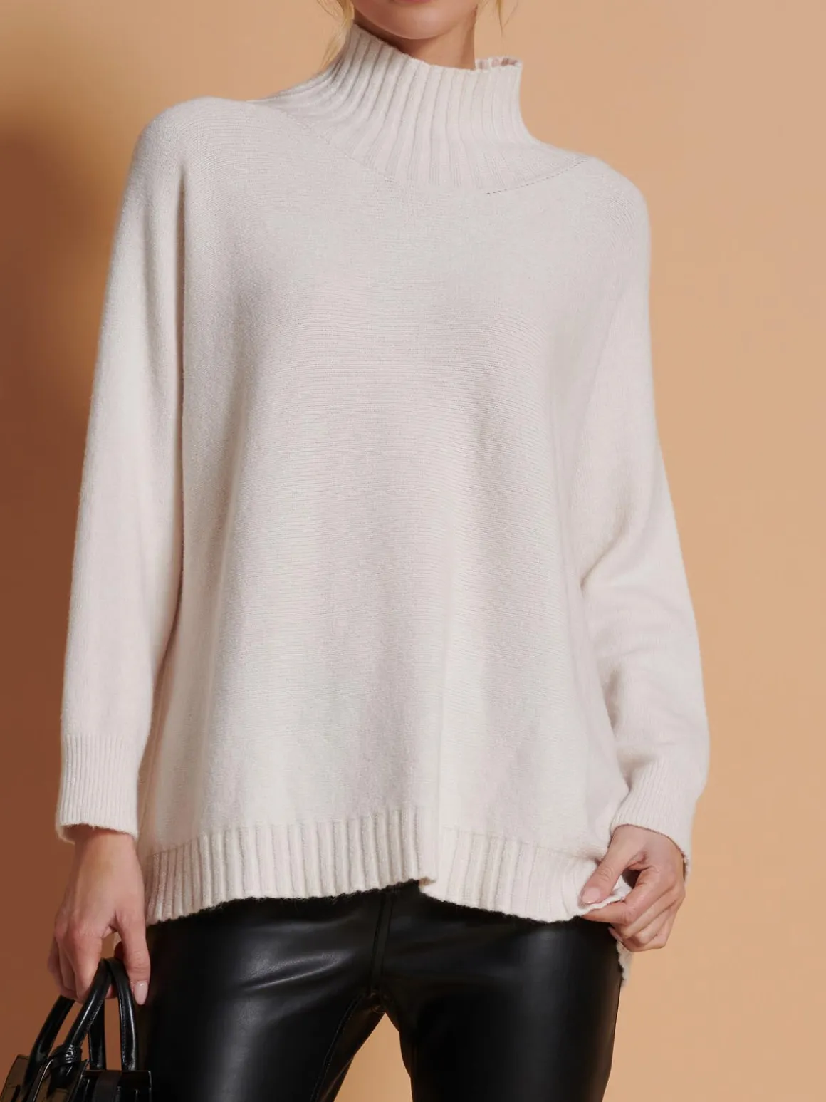 Loose Fit High Neck Jumper, Calce