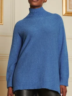 Loose Fit High Neck Jumper, Grapemist