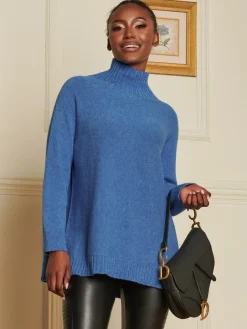 Loose Fit High Neck Jumper, Grapemist