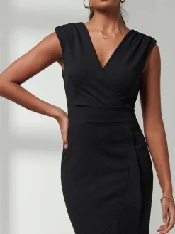 Mabruka Frill Fishtail Maxi Dress, Black