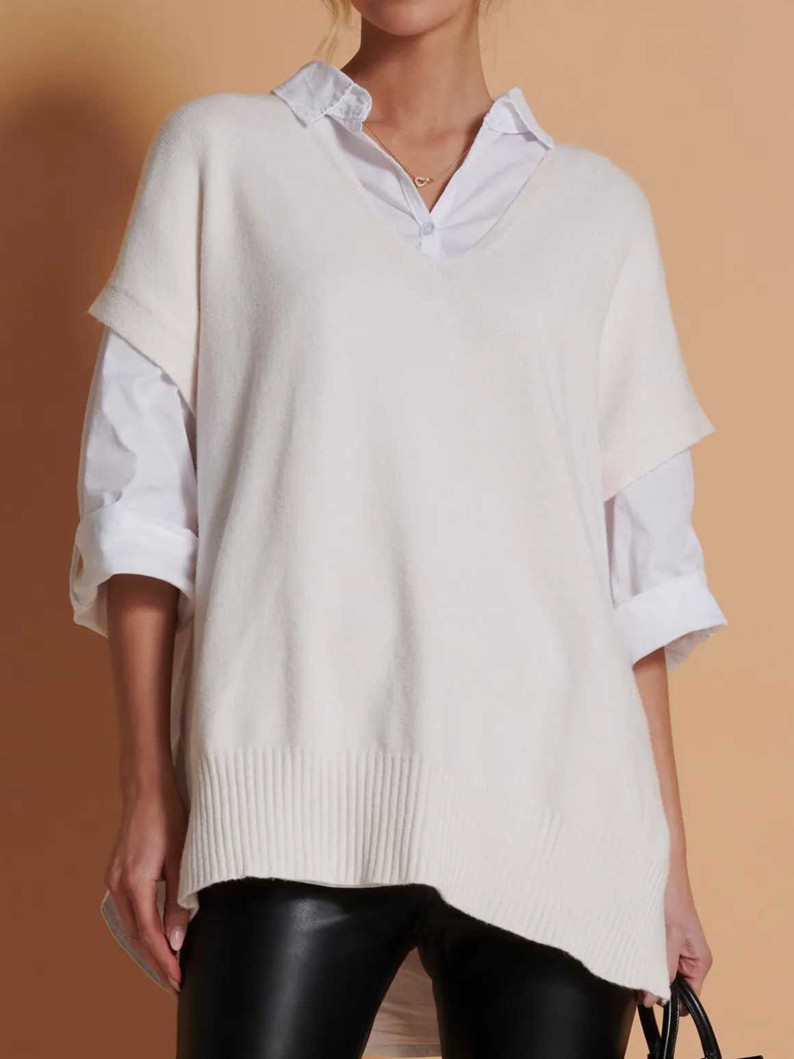 Made in Italy Button Side Knitted Tabard, Calce