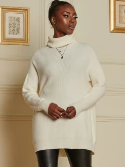 Made In Italy Rib Knitted Roll Neck Jumper, Butter
