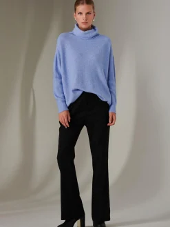 Made In Italy Rib Knitted Roll Neck Jumper, Grapemist