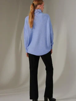 Made In Italy Rib Knitted Roll Neck Jumper, Grapemist