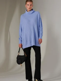 Made In Italy Rib Knitted Roll Neck Jumper, Grapemist