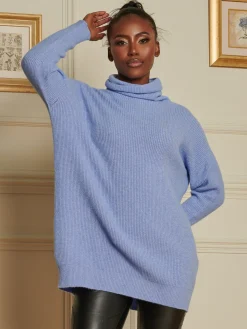 Made In Italy Rib Knitted Roll Neck Jumper, Grapemist