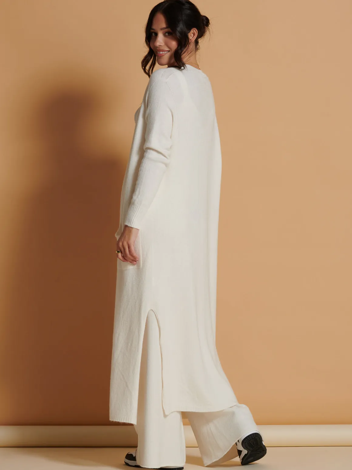 Made In Italy Soft Knit Longline Maxi Cardigan, Calce