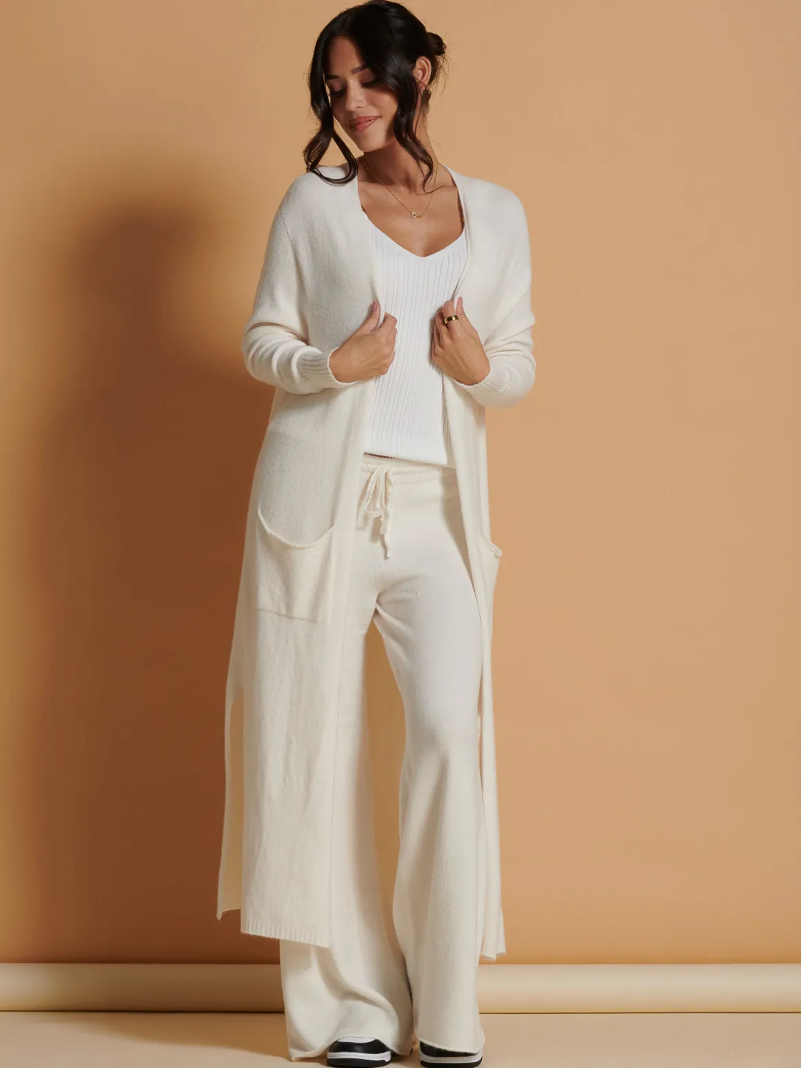 Made In Italy Soft Knit Longline Maxi Cardigan, Calce