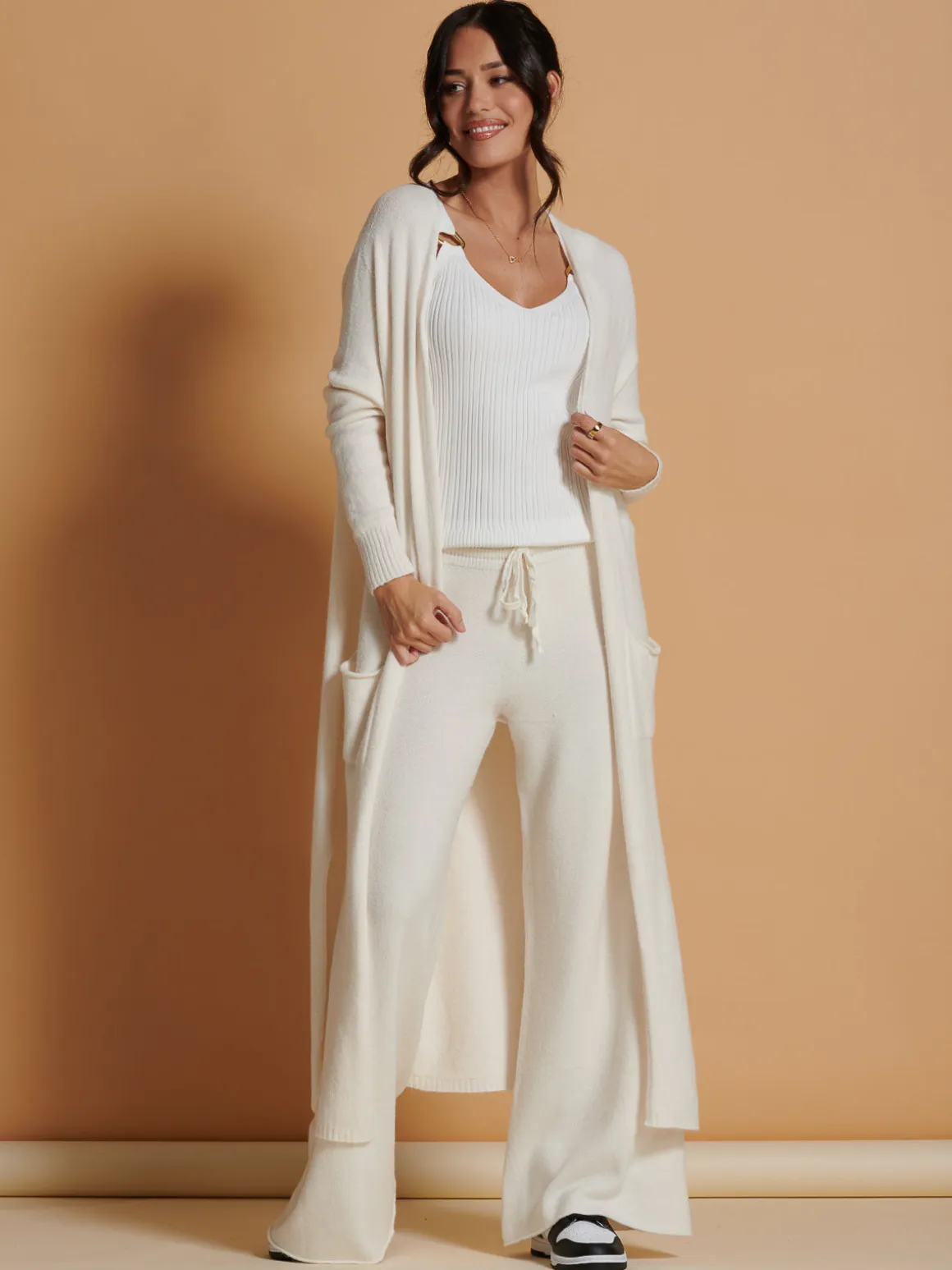 Made In Italy Soft Knit Longline Maxi Cardigan, Calce